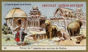 Przed siedmioma świątyniami w rejonie Madrasu (chromolitho) autorstwa French School
