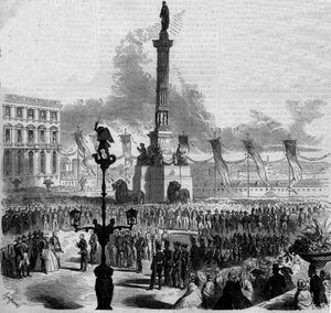 Inauguracja Kolumny Kongresu (1850-1859). Bruksela, Belgia autorstwa French School