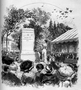 Inauguracja pomnika poświęconego malarzowi Jeanowi Baptiste Camille Corotowi (1796-1875) w Ville d