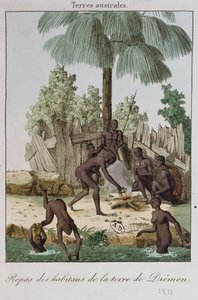 Mieszkańcy Diemen przygotowujący posiłek, 1811 autorstwa French School