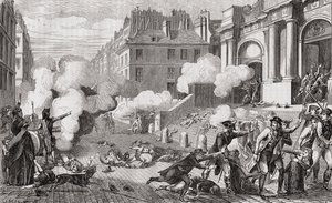 Powstanie dnia 13 Vendemiaire, rok IV, 5 października 1795, z „Histoire de la Revolution Francaise” Louisa Blanca (1811-82) autorstwa French School