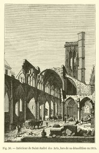 Wnętrze Saint-Andre des Arts, podczas jego rozbiórki w 1815 r.