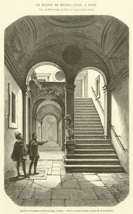 Wnętrze Domu Michała Anioła, Rzym (grafika) autorstwa French School