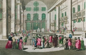Wnętrze synagogi podczas święta Purim autorstwa French School