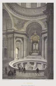Wnętrze kopuły i grobowca Napoleona I, Les Invalides, Paryż (kolor lito) autorstwa French School