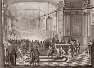 Widok wnętrza Sali Jakobinów w Nantes podczas utrzymywania Stanów Zjednoczonych Bretanii w 1764 roku. autorstwa French School