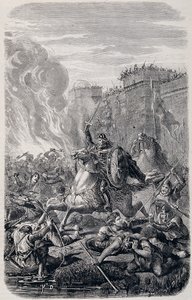 Najazd i plądrowanie Rzymu przez Alaryka 1, króla Wizygotów 410 - w „Historii papieży, królów, królowych i cesarzy” Lachatre