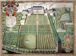 Jardin des Plantes, Paryż. 1636 (akwarela) autorstwa French School