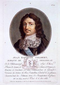 Jean-Baptiste Colbert, markiz de Seignelay, z Portretów wielkich ludzi, wybitnych kobiet i pamiętnych poddanych Francji, opublikowanych w latach 1787-92 autorstwa French School