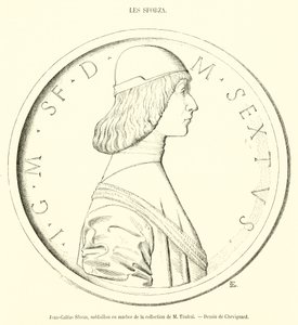 Jean-Galeas Sforza, marmurowy medalion z kolekcji M Timbal (grafika) autorstwa French School