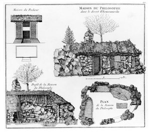Pustelnia Jeana-Jacquesa Rousseau w Ermenonville (patrz także 430491) autorstwa French School