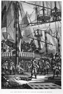 Jean Bart zabija ręką holenderskiego kapitana Neptuna – w „Historii Francji” Guizota autorstwa French School