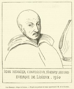Jean Hénuier, biskup Lisieux (grafika) autorstwa French School