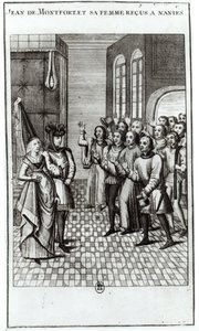 Jean de Bretagne (1293-1345) hrabia Montfort i jego żona witane w Nantes autorstwa French School