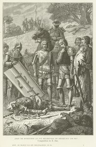 Jean de Montfort odkrywa ciało Karola z Blois po bitwie pod Auray, 1364