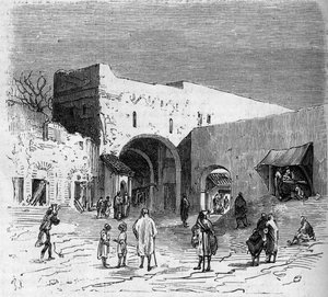 Ludność żydowska Tetouan (Tetuan) w Maroku: wewnętrzny widok żydowskiej dzielnicy autorstwa French School