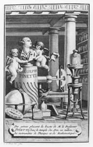 Joseph Pinetti (1750-1800), ilustracja z Amusements Physiques autorstwa L.S. Thiery, 1784 autorstwa French School