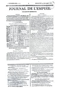 Journal de lEmpire, 29 września 1805 (druk)
