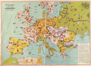 Gra planszowa „Podróże po Europie”, ok. 1875 r. autorstwa French School
