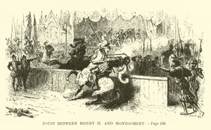 Pojedynek pomiędzy Henrykiem II a Montgomery autorstwa French School