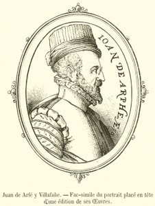 Juan de Arfe y Villafane, Faksymile portretu umieszczonego na czole wydania jego Dzieł (grafika) autorstwa French School