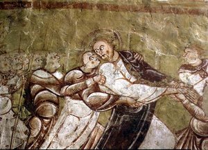 Иуда Христийг үнсэж байна (fresco) (95750-ийн дэлгэрэнгүй)поли autorstwa French School