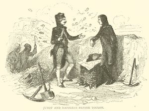 Junot i Napoleon przed Tulonem (grawerowanie) autorstwa French School