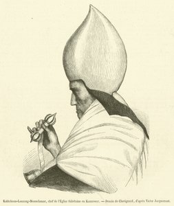 Kahtchenn-Lauzang-Monnelamne, głowa kościoła tybetańskiego w Kannawer (rycina) autorstwa French School