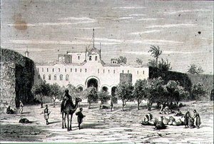 Chartum, Sudan, w latach 60. XIX wieku, ryty przez Alfreda Louisa Sargenta (ur. 1828) (grafika) autorstwa French School