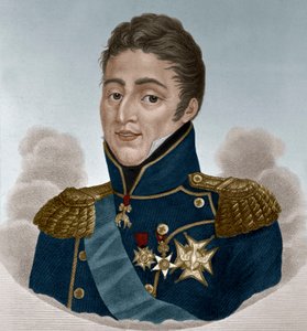 Król Karol X Francji (kolorowy grawerunek) autorstwa French School