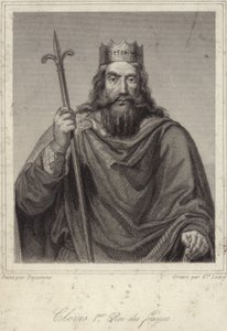 Król Clovis I Franków autorstwa French School