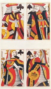 Karty do gry King and Queen (kolorowe drzeworyty) autorstwa French School