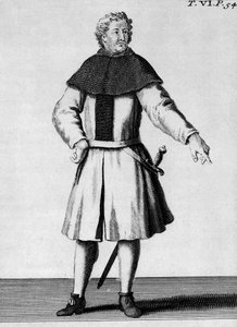 Kawaler Orderu Alkantary, ok. 1300, ilustracja z „Histoire et Costumes des Orders Monastiques” Pierre