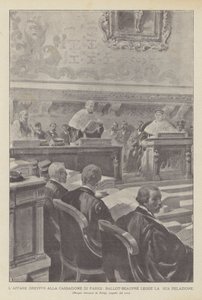 Afera Dreyfusa podczas kasacji w Paryżu, Ballot-Beaupre czyta swój raport (lito) autorstwa French School