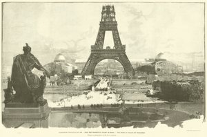 Wystawa powszechna z 1889 r. Stan dzieł Champ de Mars, Widok z Pałacu Trocadero, Wg fotografii M H-C Godefroy (rycina) autorstwa French School
