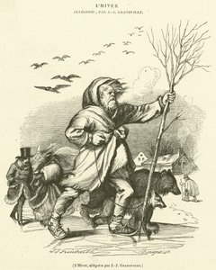 Zima, alegoria (grafika) autorstwa French School