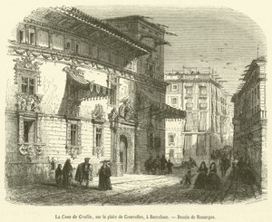 Casa de Gralla na Place de Courcelles w Barcelonie (rycina) autorstwa French School