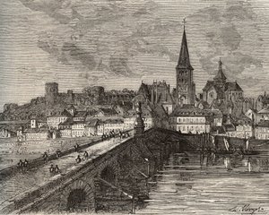 La Charite sur Loire - La Charite-sur-Loire - Nievre, region Burgundii - rycina w „France illustree: geografia, historia, administracja statystyczna” autorstwa V.-A. Słodowo-Brązowy. 1884 autorstwa French School