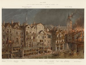 La Cite, między Pont Notre-Dame i Pont au Change, 1621 autorstwa French School