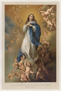Niepokalane Poczęcie Dziewicy według Murillo, Musee du Louvre (chromolitografia) autorstwa French School