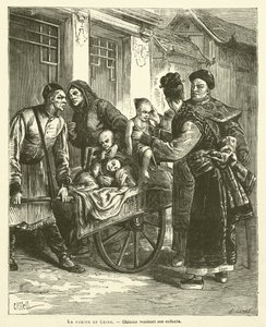 Głód w Chinach (rycina) autorstwa French School