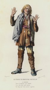 La Farce De Maistre Pathelin (kolorowy grawerunek) autorstwa French School