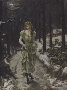 La Fee au Gui (Wróżka z jemioły) (kolor lito) autorstwa French School