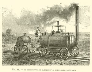 La Locomotive de Blenkinsop, Cremaillere Centrale (grawerowanie) autorstwa French School