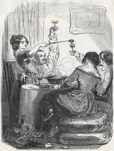 Restauracja La Maison Doree przy 20, Boulevard des Italians w 9. dzielnicy Paryża - Grawerowanie w „Tableau-de-Paris” autorstwa Edmonda Texiera 1852 autorstwa French School
