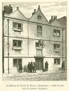 Watts Charity House, Rochester, Nocny Azyl dla Ubogich Podróżnych (grawerunek) autorstwa French School