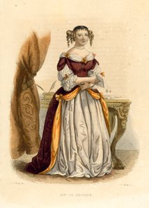 La Marquise de Sevigne (kolorowy grawerunek) autorstwa French School