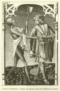 Śmierć i Minstrel (rycina) autorstwa French School