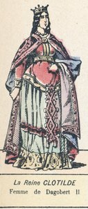 Królowa Klotylda, żona Dagoberta II (kolorowy grawerunek) autorstwa French School