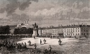 La Roche-sur-Yon (La Roche sur Yon) - Pays de la Loire - miejsce Napoleona - grawer w „Francja ilustracyjna: geografia, historia, administracja statystyczna” autorstwa V.-A. Słodowy Brąz. 1884 autorstwa French School